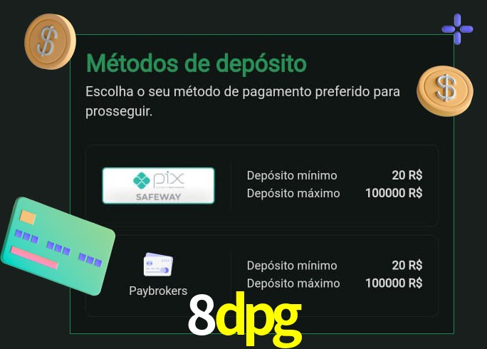 O cassino 8dpg oferece uma grande variedade de métodos de pagamento